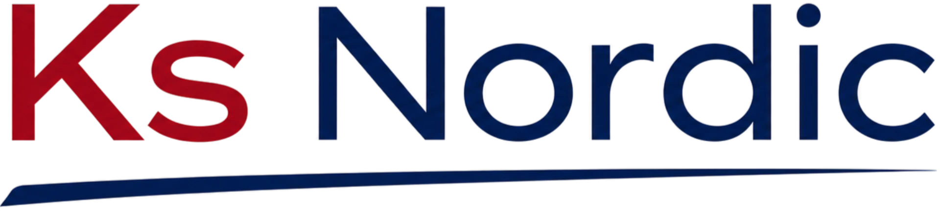 Ks Nordic ApS logo med blå og rød tekst på hvid baggrund.